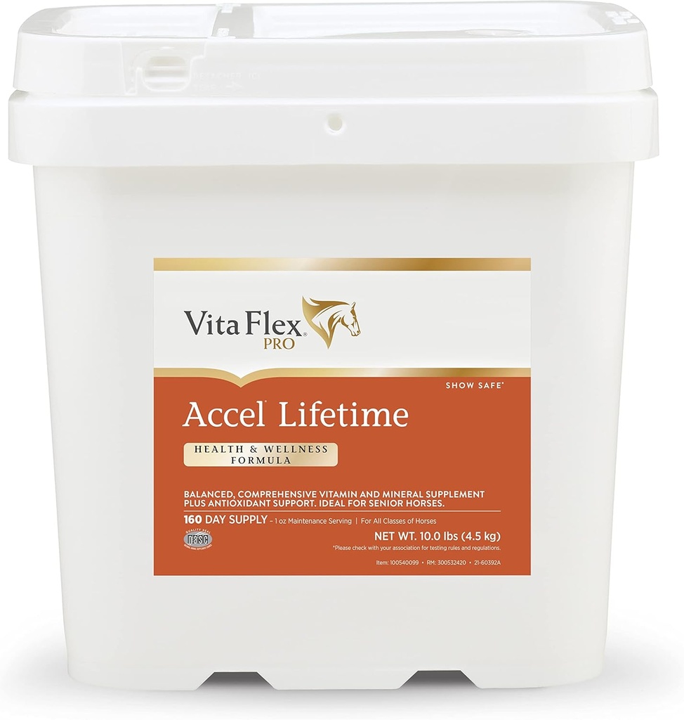 Vita Flex Pro Accel Lifetial Health and Wellness Formula for Horse, 10 lb) 马的终身健康与健康公式补编
