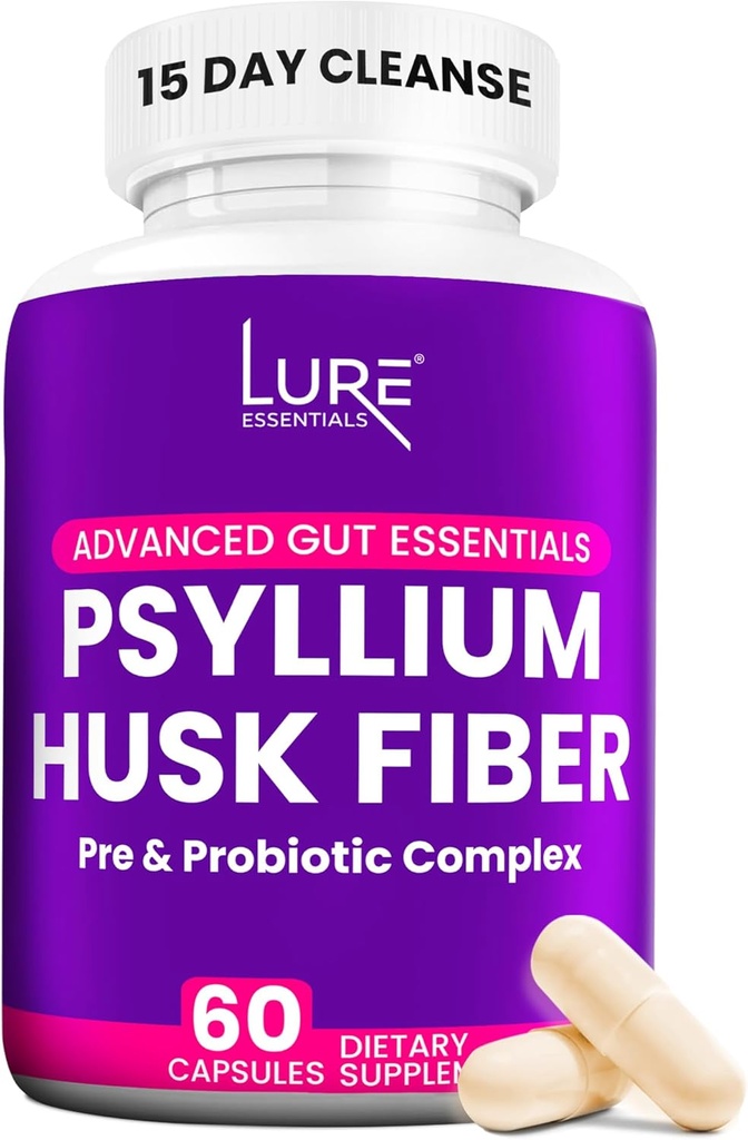 Colon Cleanse的Lure基本材料 Psyllium Husk Capsules - 生前和亲生纤维