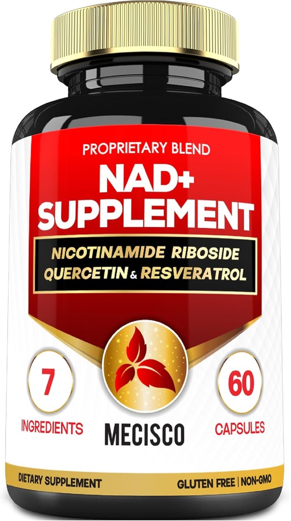NAD+ 数字化 与Nicotinamide Riboside w/Quercetin、Resveratrol、Turmeric、Rhodiola Rosea、Astragalus - 60个伯爵补充