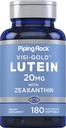 Pipping Rock Lutein和Zeaxanthin Supplement 20mg 180 Softgels 出自马里戈尔德 Excution Qn-GMO,格卢滕自由