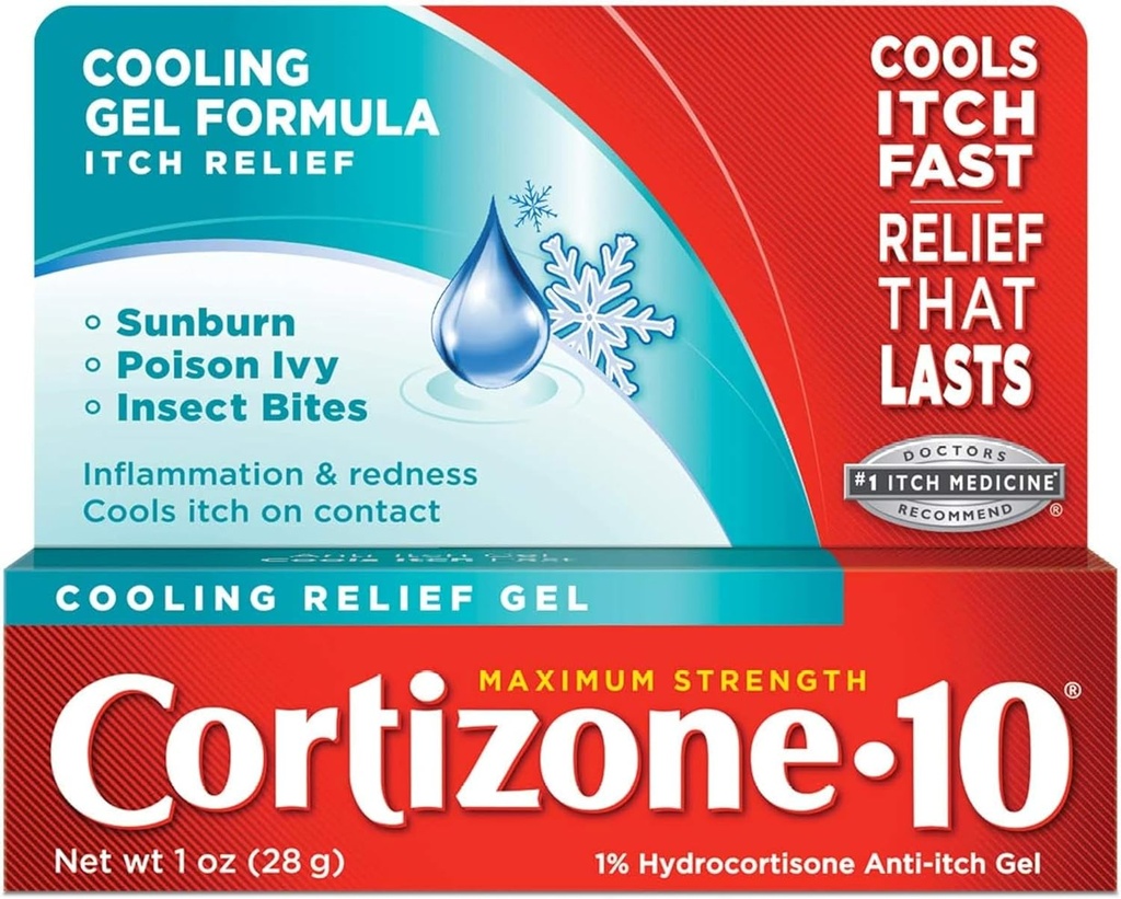 CORTIZONE-10 冷却救济抗痒Gel, 1 Oz(包4)