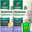 Hanan Valerian root Tea for Bedtime (50 Bags) - Te de Valeriana, 草药镇静夜茶 - 100%纯,无咖啡因,非GMO,来自秘鲁的草药 - 包2盒