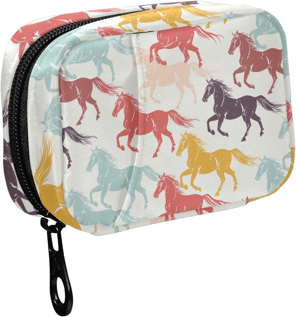 Fstylead彩色飞马 Silhouette Pill组织者 Purse,每周携带Zipper的便携式药盒,用于储存维生素鱼油药品