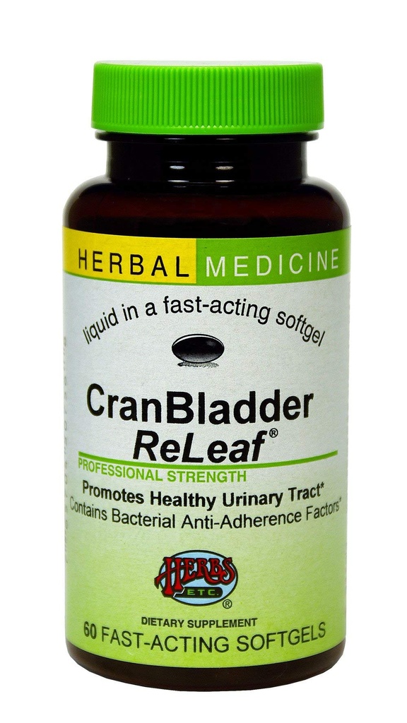 草药 Etc. CranBladder ReLeaf Softgels - Bladder 健康支持 - 天然辅助公式 帮助尿道健康与舒适 - 最佳尿道支持 Cranberry - 60 Softgels (60 services)
