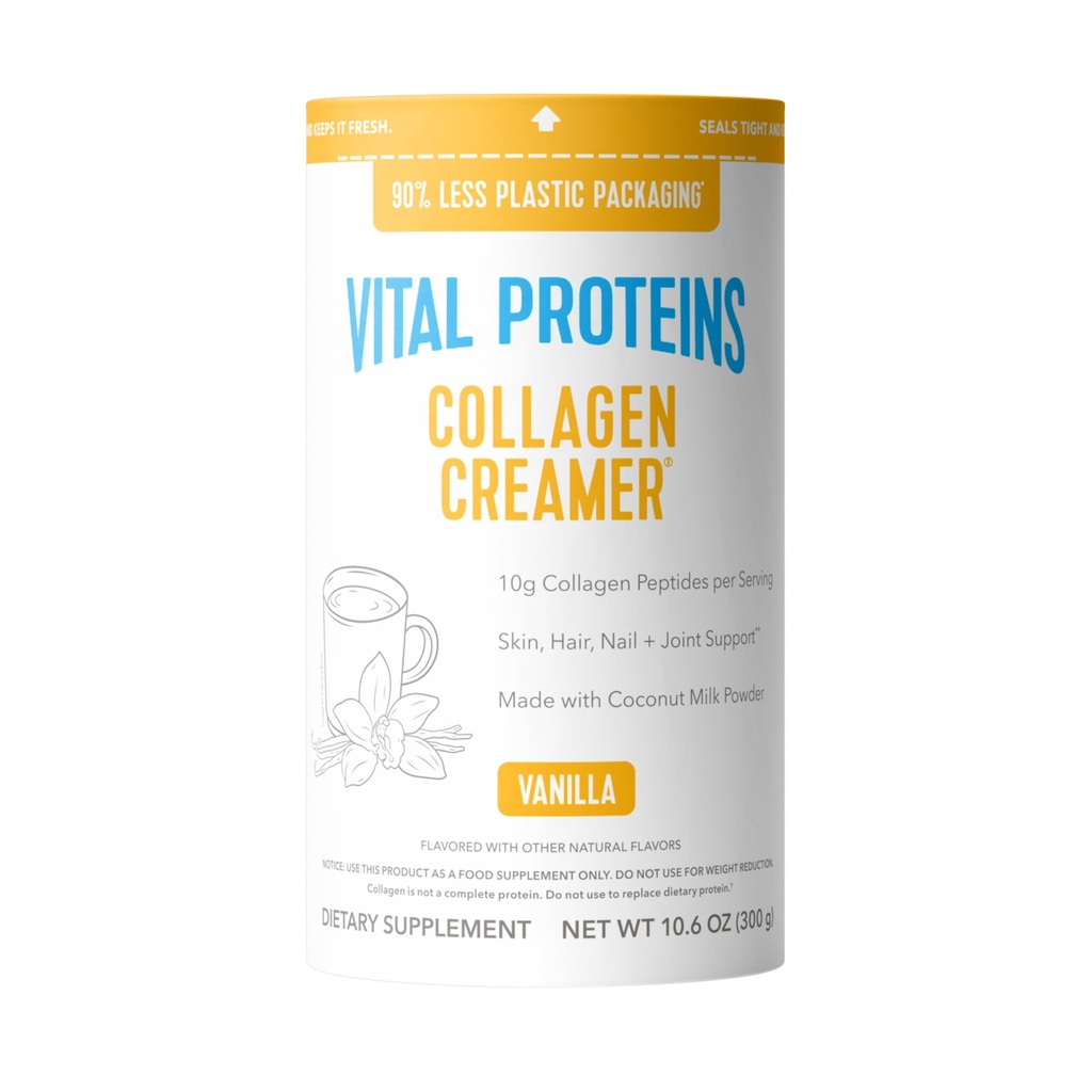 生命蛋白Collagen Peptides 粉末 - 香草蛋白咖啡凝胶用于头发,皮肤和钉子支持