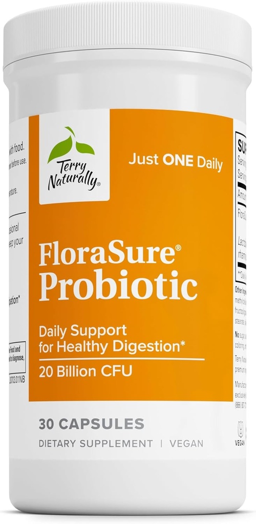 Terry Rital Floraure Sure Probiotic - 防止偶发性企业和支持性天然气救济援助的文摘补编 - Bifidobacterium Bifidum - 30 Capsules
