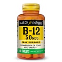 MASON 天然维生素B12 50毫克加钙,100天供应,支持自然能源水平的饮食补充,100平板(一包)