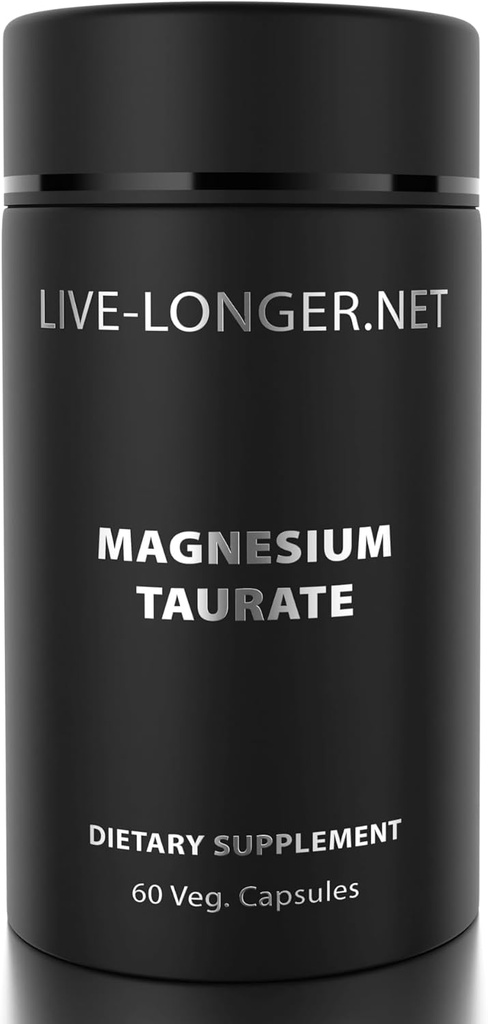 Ultra Pure Magnesium Taulate 支持心脏健康 支持肌肉和神经功能 + 500 mg Vegan Capsules, 60 Counter → Non-GMO, Gluten Free