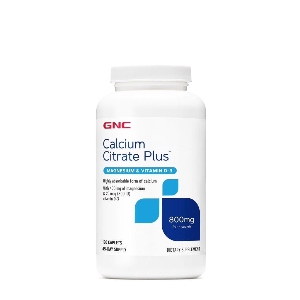 GNC Calcium Citrate Plus 800mg 补充,支持骨质健康,45服务