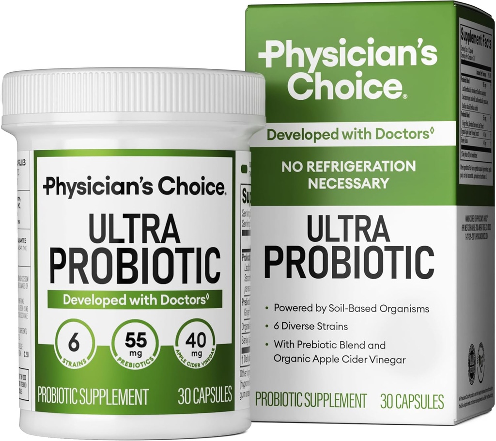 超Probiotic - 60B SBO Probiotic - 6 Strains - 基于土壤的 - 高级Probiotic使用者 - 女性和男性的Probiotics - 消化性健康 - 支持偶尔的便秘,气体和布洛廷