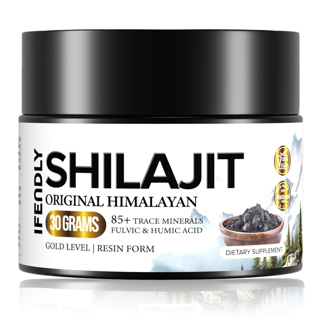 Shilajit Resin, Shilajit for Men and Women, Shilajit Pure Himalayan Organization - 600mg Potency Gold级, 85+ Trace Minerals, Fulvic & Humic Acid, 代表Stamina, 豁免和力量, 50名服务人员(30g)