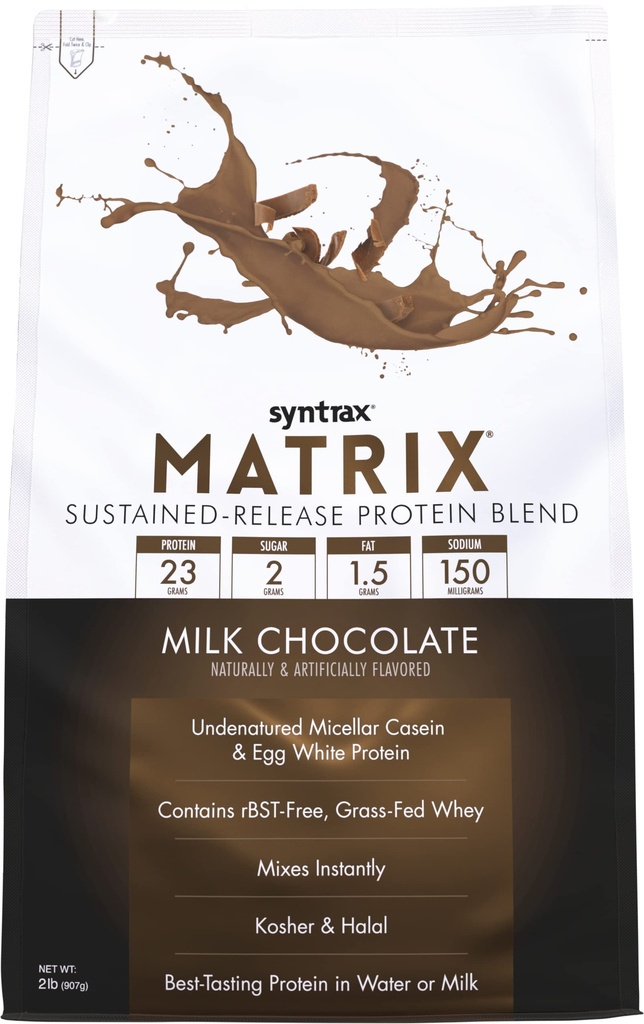 Syntrax营养矩阵 - 持续释放蛋白素混合剂,牛奶巧克力2 lbs.