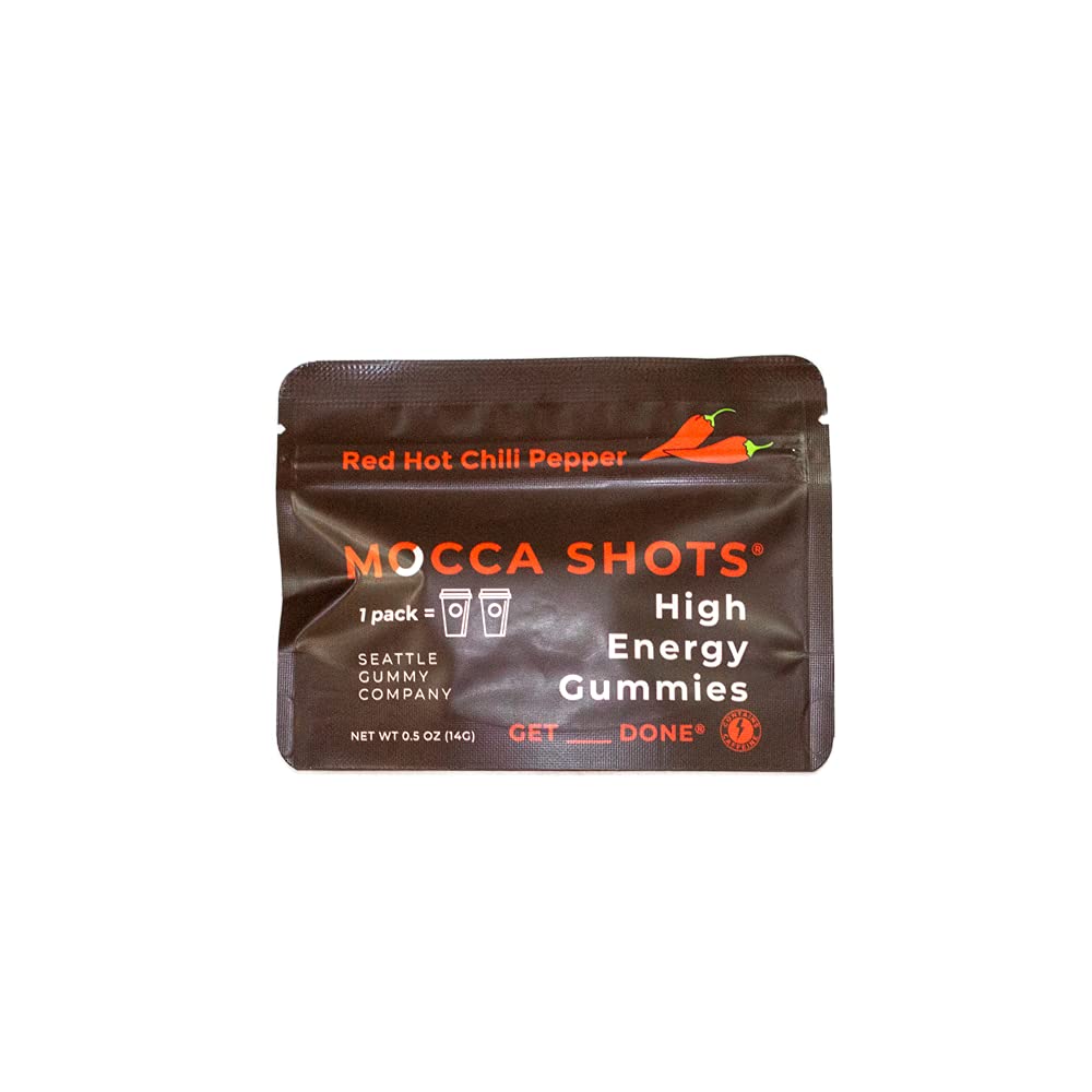 咖啡因能源 12Pack,每包200mg咖啡因! Cafeine boost,咖啡能源 Gummy, Vegan, Gluten Free – Mocca Shots 红热辣椒巧克力