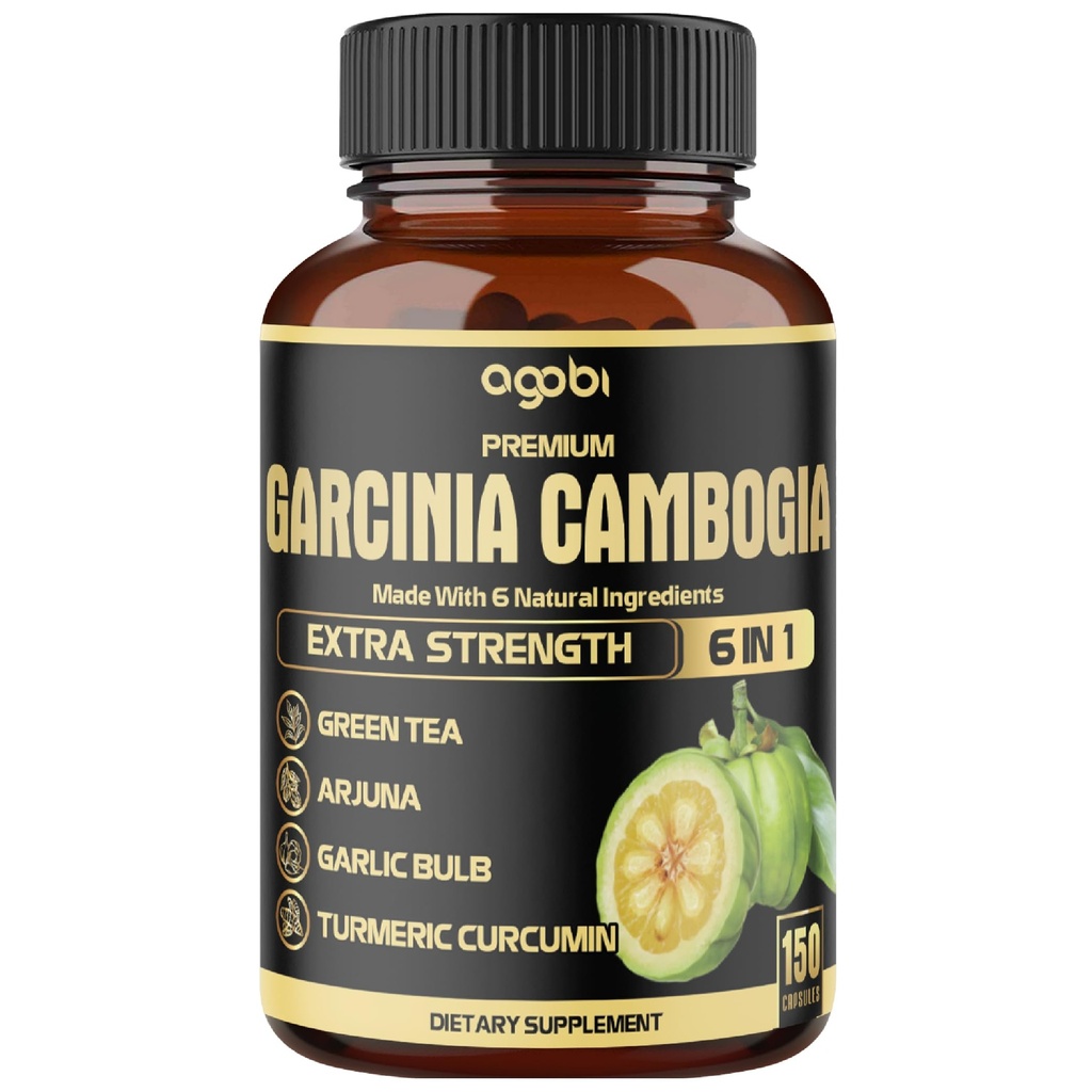 Garcinia Cambogia Capsules 绿茶、Arjuna、Garlic、Turmeric、Black Pepper -- -- 身体健康和免疫支持补充剂 -- -- 1包150 Caps,5个月