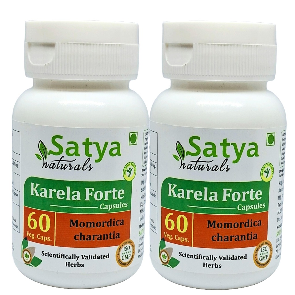 Bitter Melon Forte Capsule 500 mg. 60 Veg. Capsule QQ 卡雷拉(Momordica Charantia) 提取卡塞勒斯供男女使用 QQ Ayurvedic 草药补充剂/修复 10:1 福特(2瓶60 Capsules)