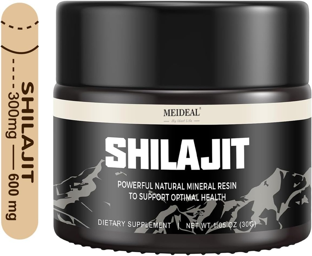 Shilajit纯喜马拉雅有机物Shilajit Resin,天然Shilajit Resin with Fulvic Acid, 85+ Trace Minerals, 能源与免疫系统支持的有机Ayurvedic Blend, 30克(1Pc)