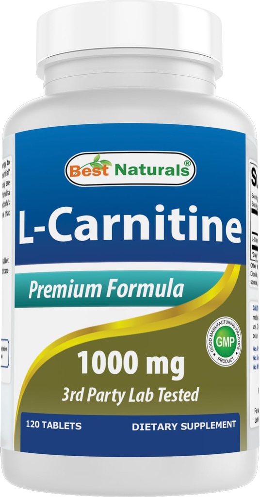 Best Naturals L-Carnitine Fumarate 每块石碑1000 mg - 120 计数 - 靴状细胞能量