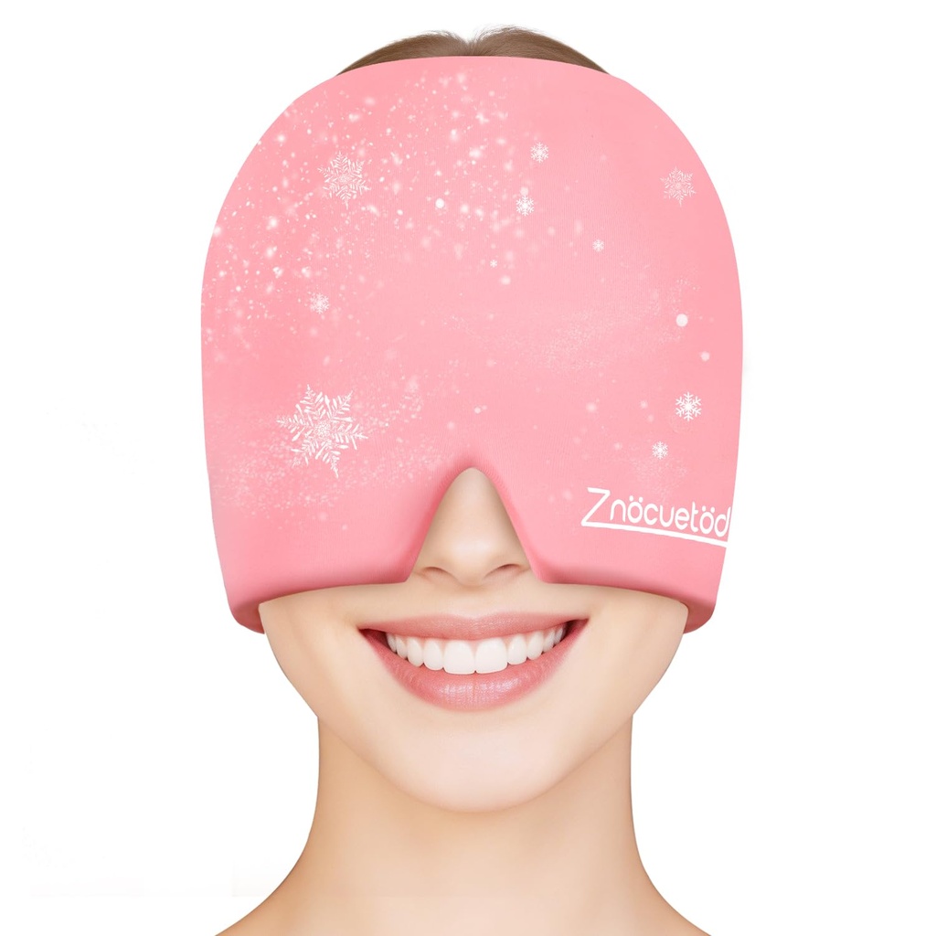 ZNÖCUETÖD Migraine Headache Relief Cap Hat 全头冰包 包 冷冻 Gel 冰碧妮 冷冰盖 热/冷压缩治疗 Sinus、压力、紧张、头痛 Relief、妇女