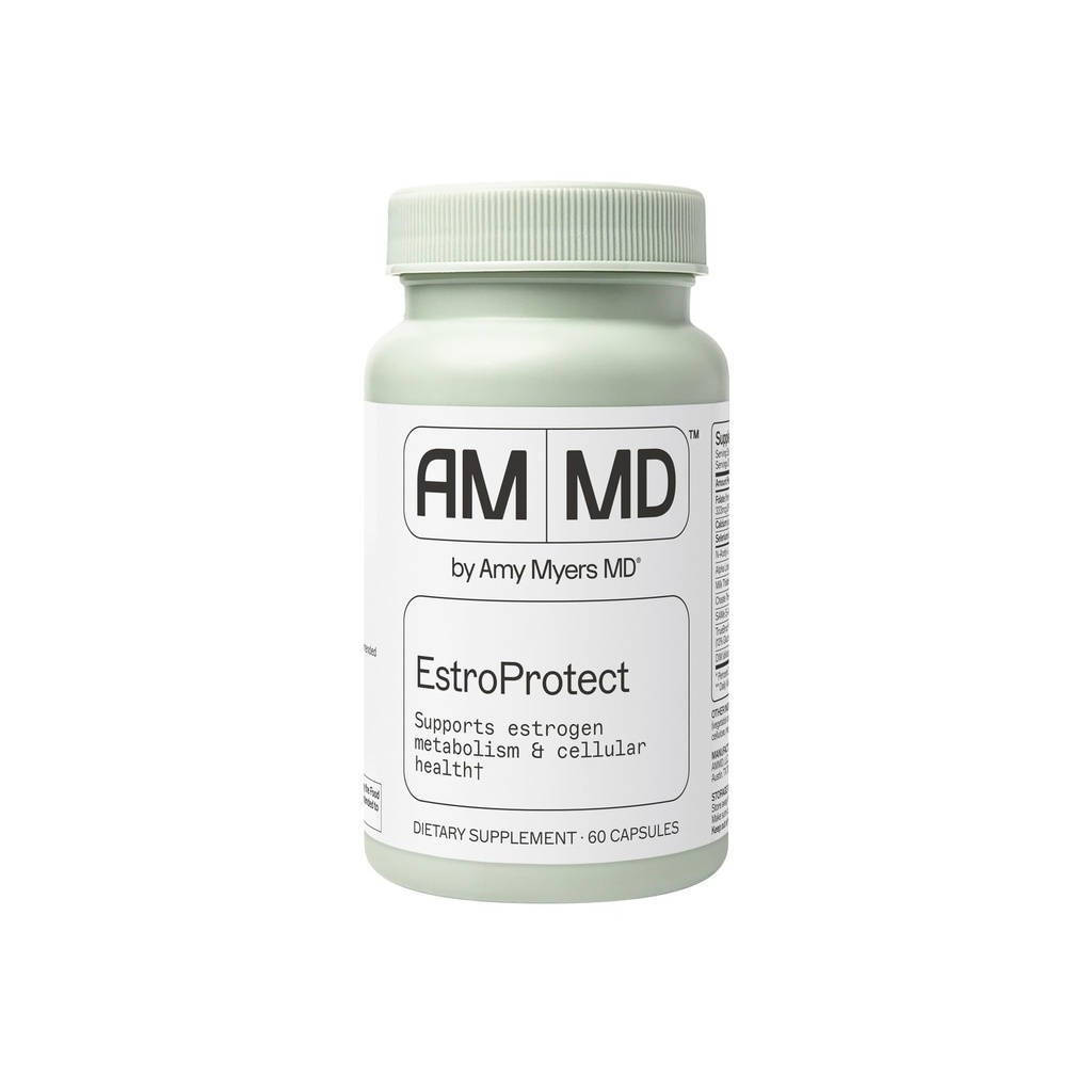 Amy Myers MD EstroProtect 补编 - 支持雌激素平衡与荷尔蒙健康 - DIM,钙-D-葡萄糖,布罗科利种子提取 - 60 Capsules