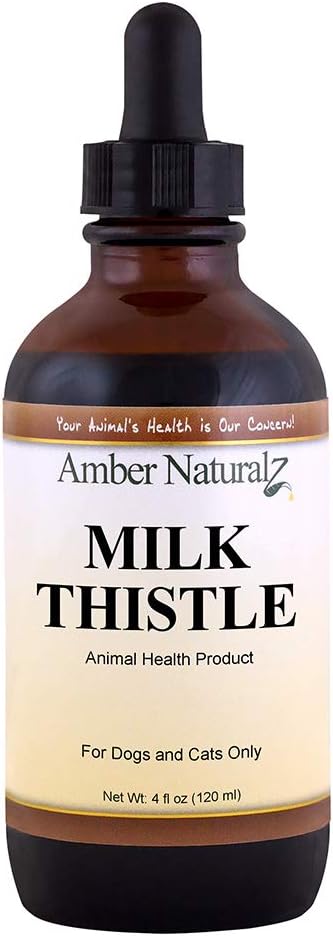 AMBER NATURALZ 牛奶 硝酸盐 狗和猫的草药补充剂 |支持正常的肝功能和解毒 |支持肝和皮肤健康天然援助