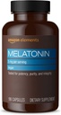 元素 - Melatonin 5 mg Capsules, 偶而失眠的帮助, Vegan, Unflororored, 195 Counter (Pack of 1), 6个月供应量(Packging可能有所不同)