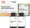 PMS Support Bundle | Myo-Inositol & D-Chiro Inositol Blend Capsule 30-Day Supply | Vitex Chasteberry Supplement for Women 120-Day Supply | Premium Multivitamin for Women | Morning Sickness Tea 15ct