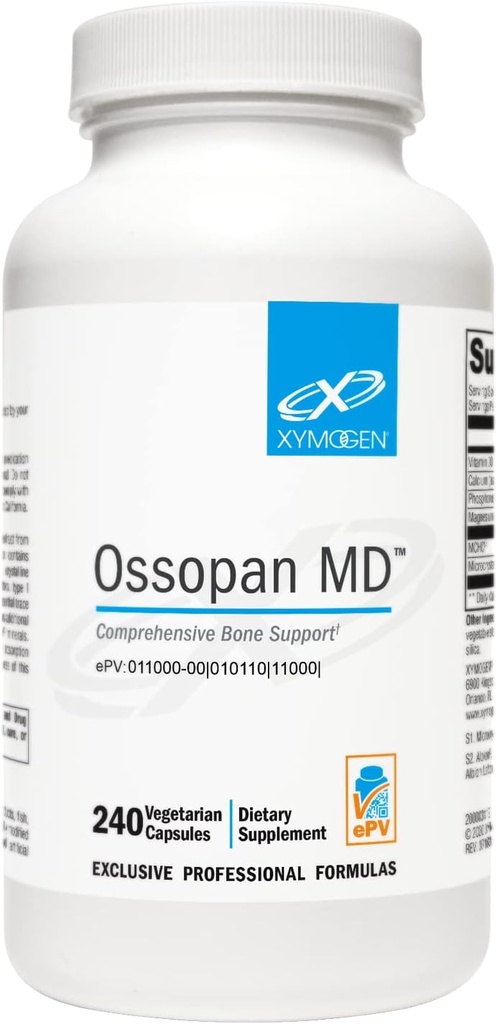 XYMOGEN Ossopan MD - 支持骨强力+骨健力 - 用微晶体氢亚帕特、磷、维生素D3和马来酸镁(240盖)补充钙
