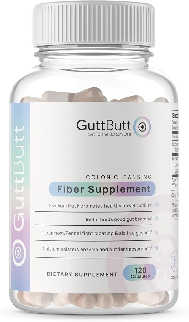Vegan Cleaness Fiber Supplement 帮助促进消化规律 → Psyllium Husk, Inulin, Cardam, Fennel种子,碳酸钙 → 专有公式 → 120 Vegan Capsules