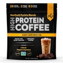 MariGold高蛋白咖啡 - Iced Café Mocha, 20g Grass Fed Whei蛋白隔热, 能源与工作靴, 2 Shots Organic Espresso, 非GMO, 2 Net Carb, 1 Lb Bag, 15 服务