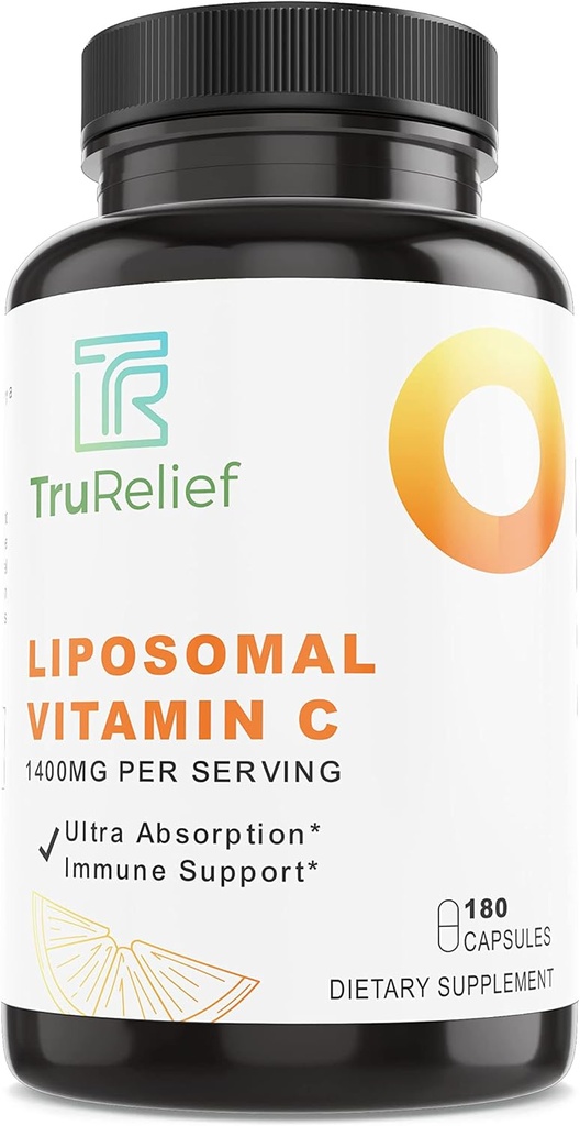 Liposomal VIT C - 免疫支持w/Ultra-吸收. 每瓶180盖. 1400mg唇膏VIT C剂量。