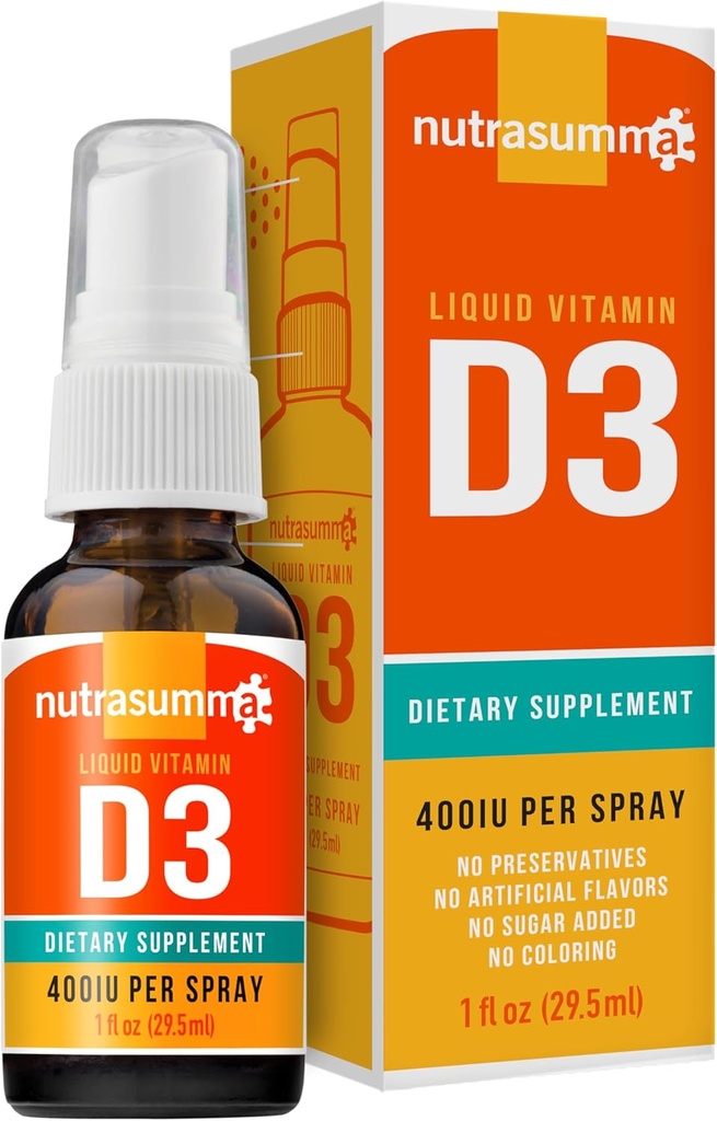 维生素D3 1000 IU Spray - 1oz - 自然高吸收率支持骨肉杆菌免疫系统维生素补充剂