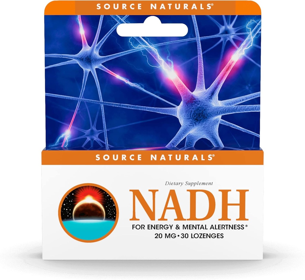 资料来源:NADH 20mg、促进能量和精神警报* - 30 Lozenges