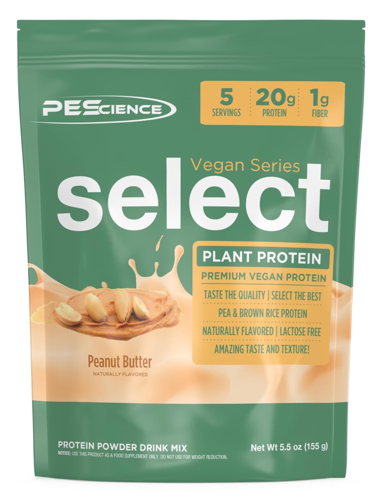 PE科学选择 Vegan蛋白粉 植物基蛋白粉 神奇的味道 平滑的纹理 皮亚和棕色的米脂 奶油自由 乳油自由 葡萄糖自由 花生酸奶 5种服务