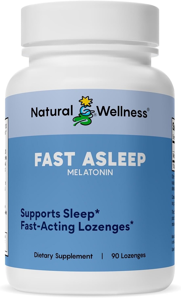 Natural Wellness Fast Asleep – 快速动作的Melatonin Lozenges 休息,放松和喷气Lag Relief – Fast-Dision Cherry Flavor Sleep Aid – 非哈比特人形成,Wake刷新 – 90 Lozenges