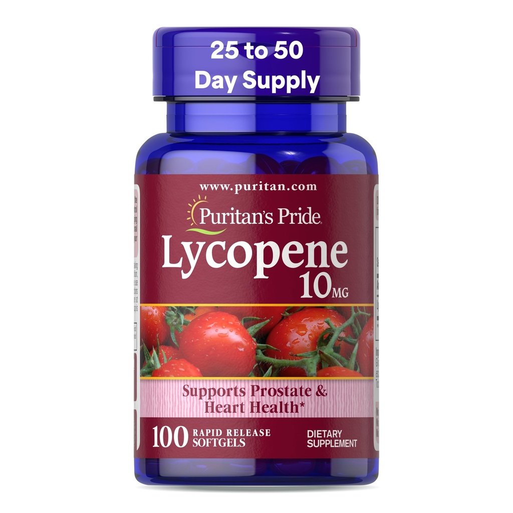 清教徒的荣耀 Premium Lycopene 10mg,前列腺、抗氧化剂、心脏健康和整体健康支助的饮食补充,100快速释放软胶