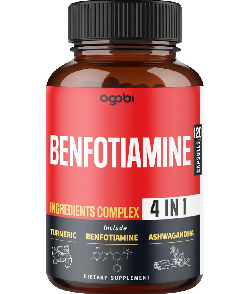 benfotiamine补充剂 -- -- 2个月用于消化、能源生产和免疫 -- -- + Turmeric Curcumin Root, Ashwagandha Root & Organic Gymnema Sylvestre -- -- 120 Capsules