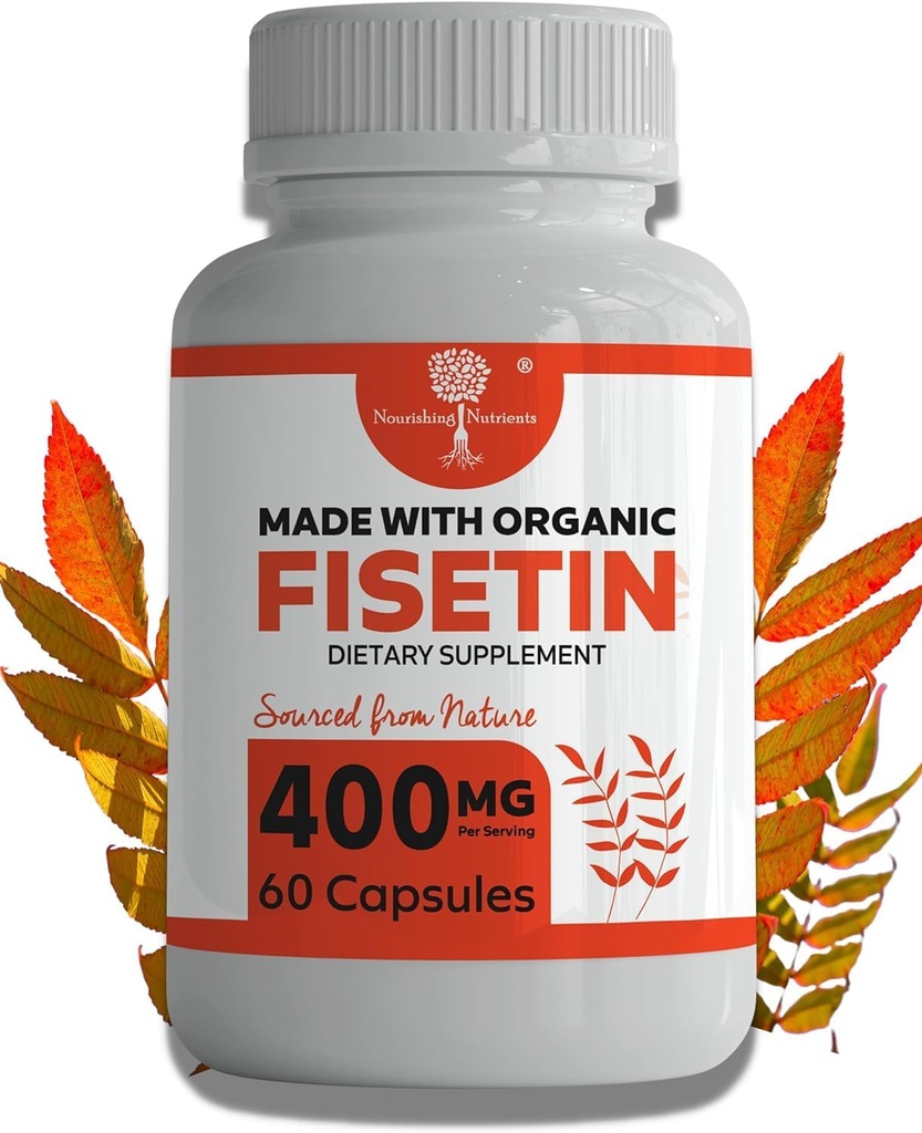 有机菲塞丁补充Capsules 400mg - 4X 强力-天然生物氟化物 类似阿皮根宁,奎尔西丁,卢特奥林 - 敏化活性剂可能支持脑健康, & 年龄防御