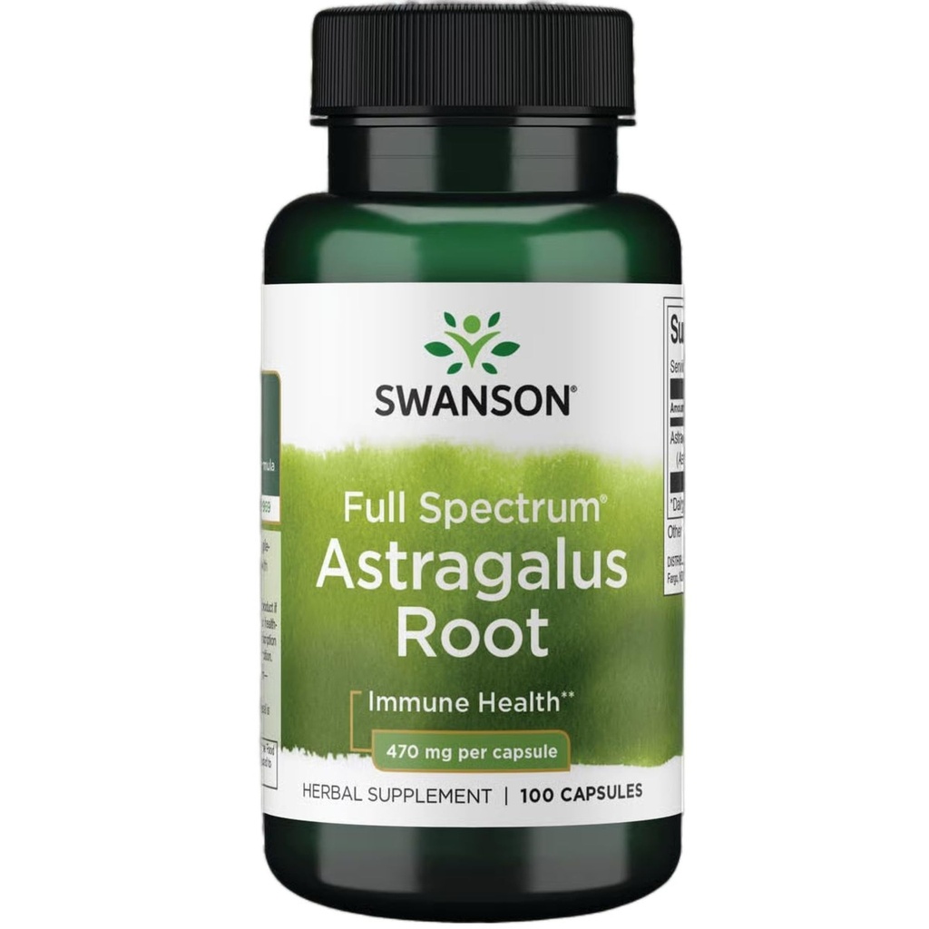 Swanson Astragalus Root - 草药补充剂促进免疫系统支持 - 自然公式支持心脏和肝脏健康 - (100 Capsules,每部470mg)