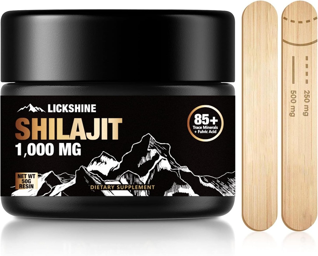 1 Pack Shilajit Pure Himalayan Shilajit 与富尔维奇酸的Resin, 1 000mg 最大可能性 天然有机Shilajit 与85+ 跟踪矿物 补充Gel, 支持能源和免疫系统 - 50g