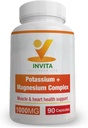 Invita Potassium Magnesium Complex 1000 MG for Leg & Muscle Support I (90 Capsules) - 高吸收钾与镁分离 Oxiede Glycinate Gluconate & Citate