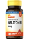 Sundance Melatonin 5 mg 平板电脑 180 蔬菜计数器 快速溶解器 天然贝里 Flavor