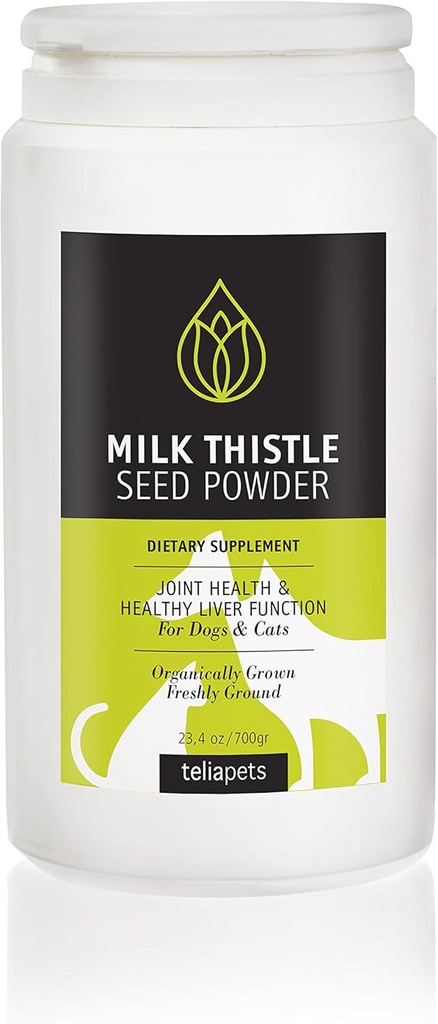Telipets 牛奶 硝酸盐种子粉,草药和有效,自然,保护肝脏和肾脏健康的理想,抗过敏,解毒,抗氧化剂 - for Dogs & Cats 23.4oz/700 gr