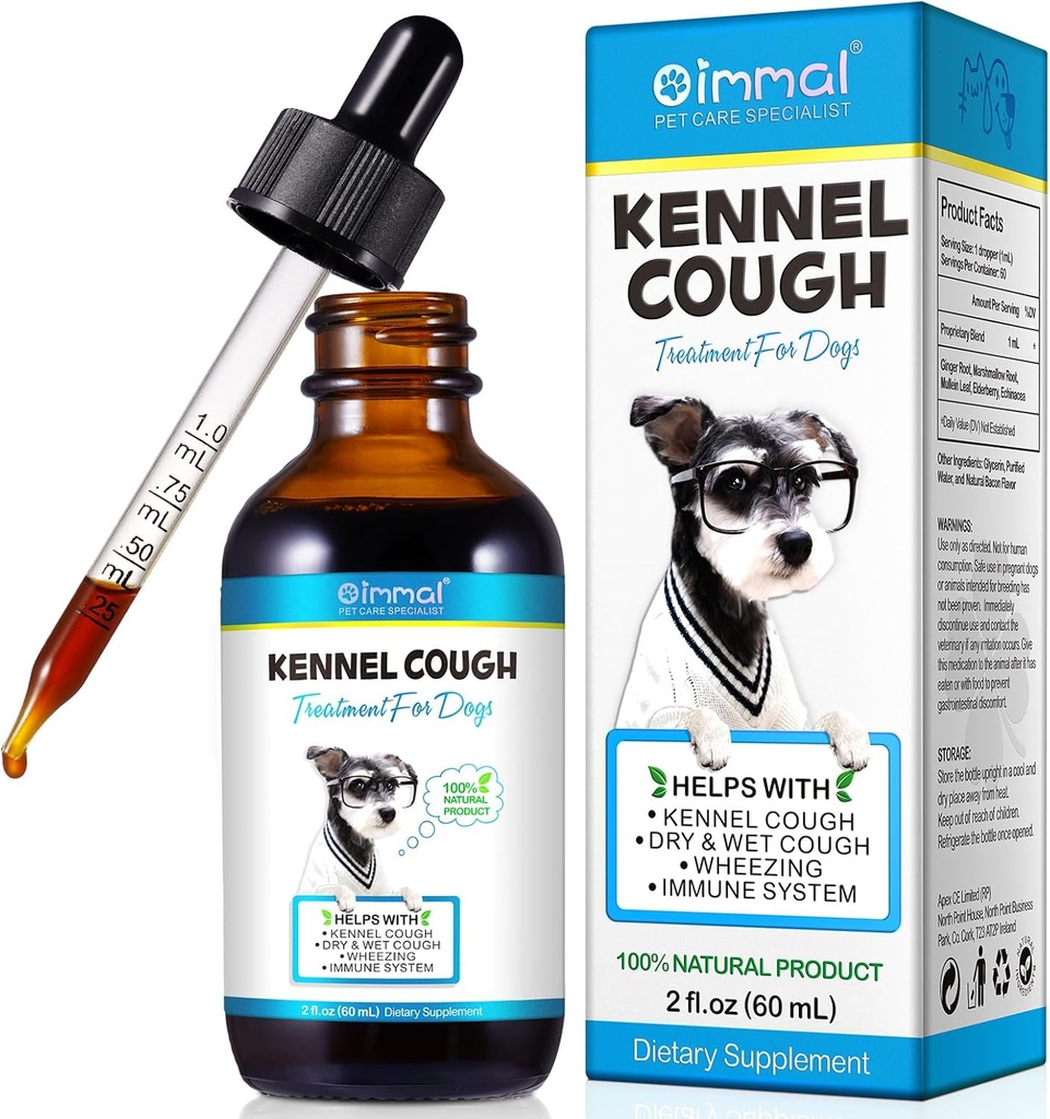Kennel Cough 治疗狗,Dog Kennel Cough Relief 滴滴 季节性过敏性 Relief Ich Herbal 补充-60ml/2fl.oz