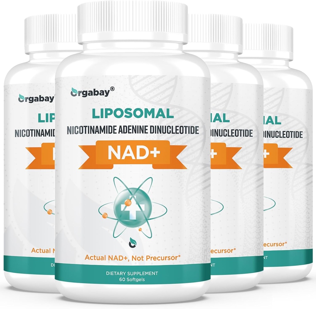 Orgabay Liposomal NAD+ Supplement 500 mg, High Absorption, Boost NAD+ with TMG 250 mg, Actual NAD Plus More Efficient Than Nicotinamide Riboside, Support Cellular Energy, Healthy Aging | 240 Softgels