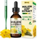 Mullein Drops for Lungs 补充:有机Mullein Leaf 30:1 提取丁基氯酚-草药补充支持肺清洁和呼吸功能 - 非GMO, Vegan - 2 Fl Oz