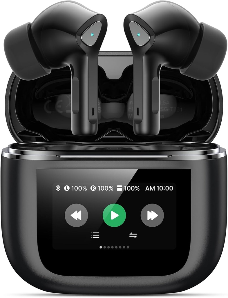无线耳机蓝牙5.3 耳机 50H Playtime Deep Bass Stereo Ear Buds 配有 Mic IPX7 耳机轻量级防水舒适器,供Pad Android/iOS Phones 赠送女性男性