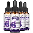 Liposomal Vitamin B 复合液体亚语言 B 复合维生素补充剂 女性男性强化吸收 B12,B1,B2,B3,B5,B6,Folate,Biotin for Energy and Immune Support-8.0 oz