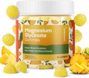 90 Count Magnesium Glycinate Gummies 400mg w/Ashwagandha Supplement - Sugar Free Zinc Magnesium Glycinate Supplement Ashwagandha Gummies for Adults Pineapple Flavor