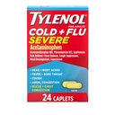 Tylenol Cold + Flus 重症药物卡片用于发烧,疼痛,咳嗽和摄入,24 cm.