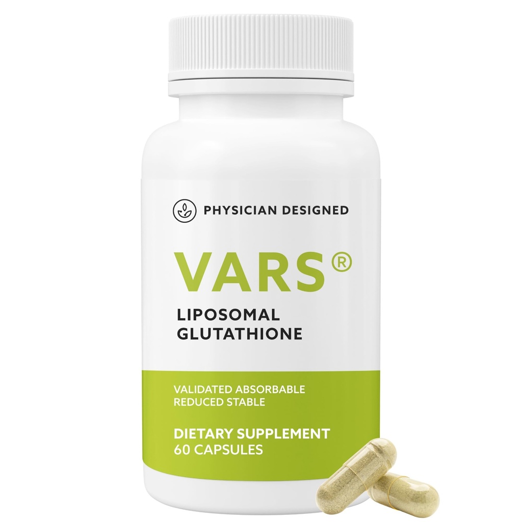 物理家 设计 VARS Liposomal Glutathione Capsules - 专利抗氧化剂液体膳食补充,抗衰老,解毒,强化免疫系统,能源管理皮肤亮度,60计